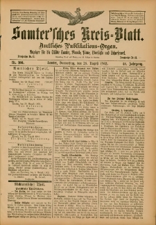 Samtersches Kreis-Blatt = Dziennik Powiatu Szamotulskiego 1902.08.28 Jg.48 Nr100