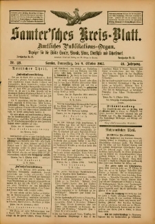 Samtersches Kreis-Blatt = Dziennik Powiatu Szamotulskiego 1902.10.09 Jg.48 Nr118