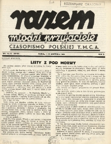 Razem Młodzi Przyjaciele : czasopismo Polskiej YMCA we Francji. 1945 R.2 Nr14-15