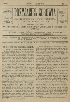 Przyjaciel Zdrowia. 1912 R.1 Nr4