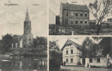 Chwałkowo. Kości&oacute;ł. Szkoła. Dw&oacute;r.