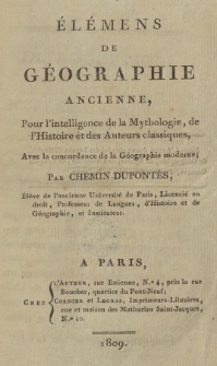 Éléments de géographie ancienne [...]