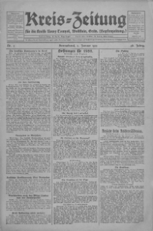 Kreis-Zeitung für d. Kreis Nowy-Tomysl: zugl. Nowy-Tomysler Hopfenzeitung 1931.01.03 Jg.56 Nr2
