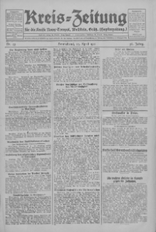 Kreis-Zeitung für d. Kreis Nowy-Tomysl: zugl. Nowy-Tomysler Hopfenzeitung 1931.04.25 Jg.56 Nr49