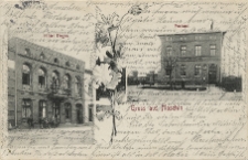 Gruss aus Moschin. H&ocirc;tel Degen. Postamt.