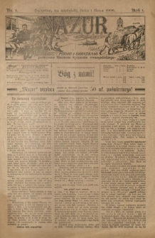 Mazur : pismo z obrazkami poświęcone Mazurom wyznania ewangelickiego. 1906.07.01 R.1 nr1