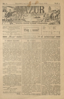 Mazur : pismo z obrazkami poświęcone Mazurom wyznania ewangelickiego. 1906.07.18 R.1 nr5