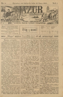 Mazur : pismo z obrazkami poświęcone Mazurom wyznania ewangelickiego. 1906.07.22 R.1 nr6