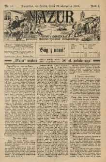 Mazur : pismo z obrazkami poświęcone Mazurom wyznania ewangelickiego. 1906.08.29 R.1 nr17