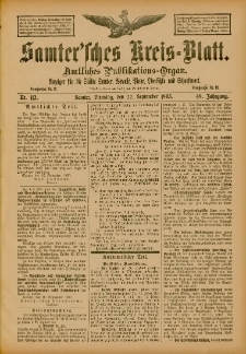 Samtersches Kreis-Blatt = Dziennik Powiatu Szamotulskiego 1903.09.22 Jg.49 Nr112