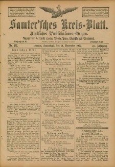 Samtersches Kreis-Blatt = Dziennik Powiatu Szamotulskiego 1903.11.21 Jg.49 Nr137