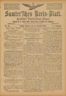 Samtersches Kreis-Blatt = Dziennik Powiatu Szamotulskiego 1903.11.24 Jg.49 Nr138