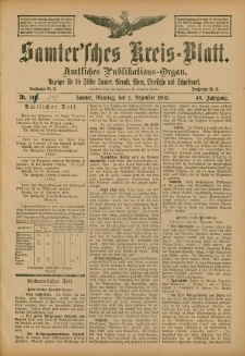 Samtersches Kreis-Blatt = Dziennik Powiatu Szamotulskiego 1903.12.01 Jg.49 Nr141