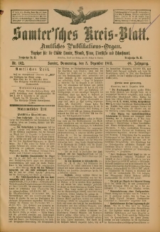 Samtersches Kreis-Blatt = Dziennik Powiatu Szamotulskiego 1903.12.03 Jg.49 Nr142