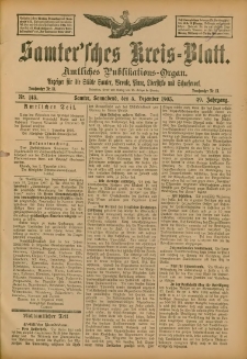 Samtersches Kreis-Blatt = Dziennik Powiatu Szamotulskiego 1903.12.05 Jg.49 Nr143