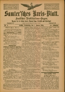 Samtersches Kreis-Blatt = Dziennik Powiatu Szamotulskiego 1904.01.07 Jg.50 Nr2