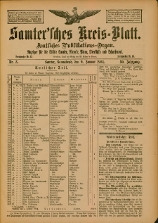 Samtersches Kreis-Blatt = Dziennik Powiatu Szamotulskiego 1904.01.09 Jg.50 Nr3