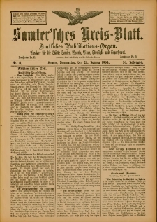 Samtersches Kreis-Blatt = Dziennik Powiatu Szamotulskiego 1904.01.28 Jg.50 Nr11