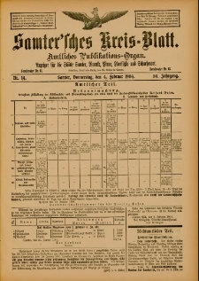 Samtersches Kreis-Blatt = Dziennik Powiatu Szamotulskiego 1904.02.04 Jg.50 Nr14