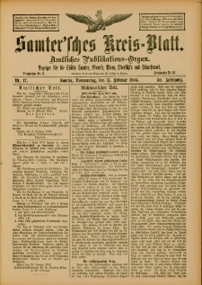 Samtersches Kreis-Blatt = Dziennik Powiatu Szamotulskiego 1904.02.11 Jg.50 Nr17