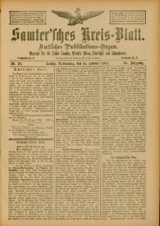 Samtersches Kreis-Blatt = Dziennik Powiatu Szamotulskiego 1904.02.18 Jg.50 Nr20