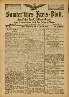 Samtersches Kreis-Blatt = Dziennik Powiatu Szamotulskiego 1904.02.25 Jg.50 Nr23