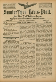 Samtersches Kreis-Blatt = Dziennik Powiatu Szamotulskiego 1904.03.15 Jg.50 Nr31