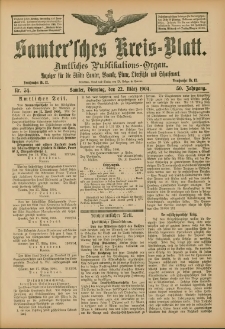 Samtersches Kreis-Blatt = Dziennik Powiatu Szamotulskiego 1904.03.22 Jg.50 Nr34