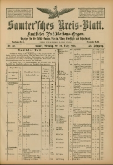 Samtersches Kreis-Blatt = Dziennik Powiatu Szamotulskiego 1904.03.29 Jg.50 Nr37