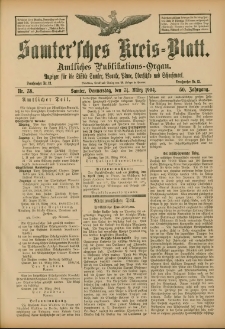 Samtersches Kreis-Blatt = Dziennik Powiatu Szamotulskiego 1904.03.31 Jg.50 Nr38