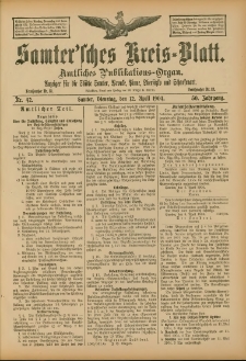 Samtersches Kreis-Blatt = Dziennik Powiatu Szamotulskiego 1904.04.12 Jg.50 Nr42