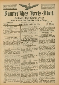 Samtersches Kreis-Blatt = Dziennik Powiatu Szamotulskiego 1904.06.28 Jg.50 Nr74