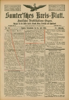 Samtersches Kreis-Blatt = Dziennik Powiatu Szamotulskiego 1904.07.16 Jg.50 Nr82