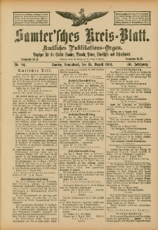 Samtersches Kreis-Blatt = Dziennik Powiatu Szamotulskiego 1904.08.13 Jg.50 Nr94