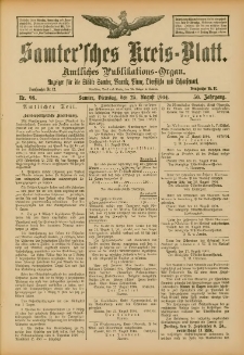 Samtersches Kreis-Blatt = Dziennik Powiatu Szamotulskiego 1904.08.23 Jg.50 Nr98