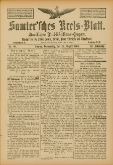 Samtersches Kreis-Blatt = Dziennik Powiatu Szamotulskiego 1904.08.25 Jg.50 Nr99