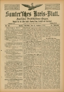 Samtersches Kreis-Blatt = Dziennik Powiatu Szamotulskiego 1904.09.24 Jg.50 Nr112
