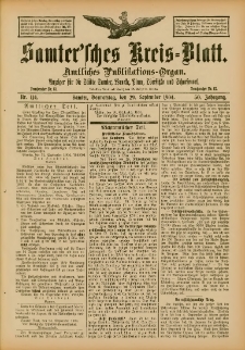 Samtersches Kreis-Blatt = Dziennik Powiatu Szamotulskiego 1904.09.29 Jg.50 Nr114