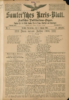 Samtersches Kreis-Blatt = Dziennik Powiatu Szamotulskiego 1903.01.01 Jg.49 Nr1