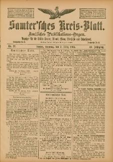 Samtersches Kreis-Blatt = Dziennik Powiatu Szamotulskiego 1903.03.03 Jg.49 Nr27