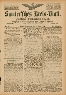 Samtersches Kreis-Blatt = Dziennik Powiatu Szamotulskiego 1903.04.16 Jg.49 Nr45