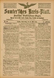 Samtersches Kreis-Blatt = Dziennik Powiatu Szamotulskiego 1903.05.21 Jg.49 Nr60