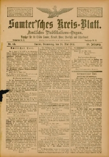 Samtersches Kreis-Blatt = Dziennik Powiatu Szamotulskiego 1903.05.28 Jg.49 Nr63