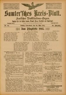 Samtersches Kreis-Blatt = Dziennik Powiatu Szamotulskiego 1903.05.30 Jg.49 Nr64