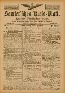 Samtersches Kreis-Blatt = Dziennik Powiatu Szamotulskiego 1903.06.16 Jg.49 Nr70