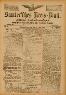 Samtersches Kreis-Blatt = Dziennik Powiatu Szamotulskiego 1903.06.18 Jg.49 Nr71