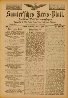 Samtersches Kreis-Blatt = Dziennik Powiatu Szamotulskiego 1903.06.20 Jg.49 Nr72