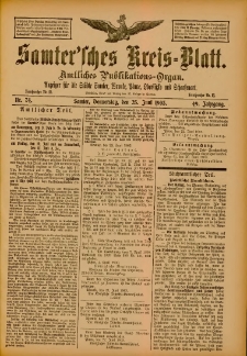 Samtersches Kreis-Blatt = Dziennik Powiatu Szamotulskiego 1903.06.25 Jg.49 Nr74