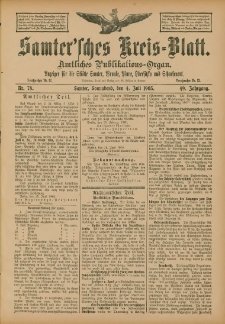Samtersches Kreis-Blatt = Dziennik Powiatu Szamotulskiego 1903.07.04 Jg.49 Nr78