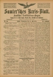 Samtersches Kreis-Blatt = Dziennik Powiatu Szamotulskiego 1903.07.23 Jg.49 Nr86